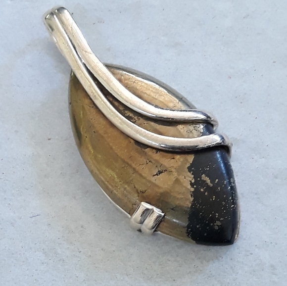 Pyrite in Magnetite Sterling Silver Pendant - Picture 4 of 6